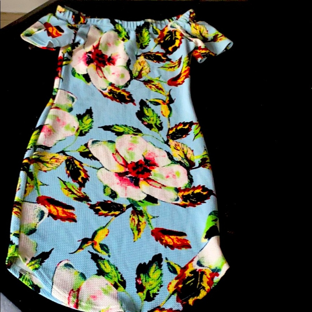 FLORAL OFF SHOULDER DRESS | STRETCHY | BODYCON